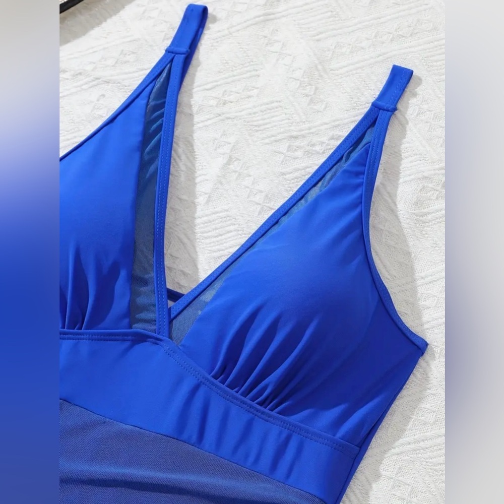 Elegant Blue Women's Swim Dress - Picture 5 of 12